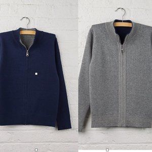 NWOT Untold Horizons School Uniform Girls Reversible Zip Front Cardigan - 6/7 -